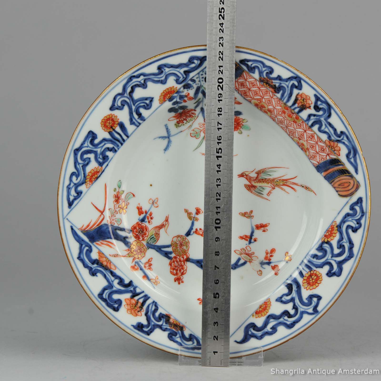 18th C antique imari kangxi plate kakiemon Phoenix style 