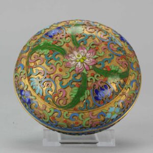 Perfect Antique Chinese 19th/20th c Cloissone Box Qing Period Bronze