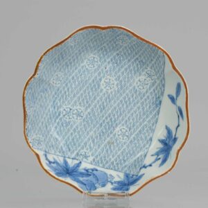 Edo Period 18th C Japanese Porcelain Arita Bowl Flowers and Fruits FUKU