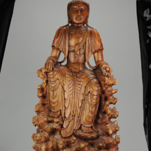 Huge 20C Chinese Carved Wood Statue of a Guanyin Goddes Great carving