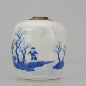 Antique Chinese 19th Porcelain Bleu de Hue Water Pipe Vietnamese Hookah