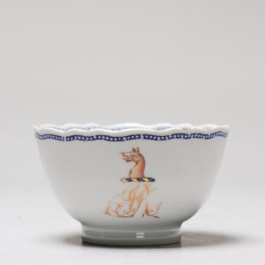 Antique Chinese Armorial Tea Lobed Bowl Porcelain Qianlong China ca 1775
