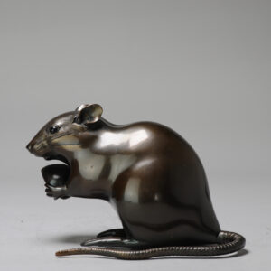 Top Quality Bronze Okimono of a Rat 20th Century Japan, Japanese
