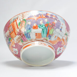 26.5CM Antique 18C Chinese Porcelain Bowl China Mandarin Rose Qianlong Period