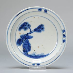 Kosometsuke Antique Chinese 17c Ming Dynasty Plate China Porcelain Gnarled Pine Tree