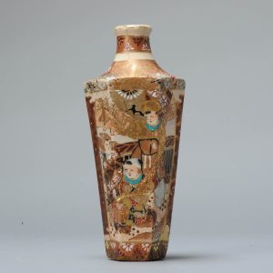 Antique Meiji period Japanese Satsuma vase with mark Japan 19c