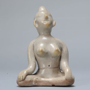 Antique 15/16th Century Thailand Earthenware Statue Woman Southeast Asia