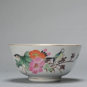 Vintage 20C Chinese porcelain PROC Liling Floral Birds bowl