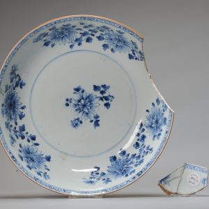 32CM Antique 18th Century Chinese Porcelain Qianlong Blue And White Basin