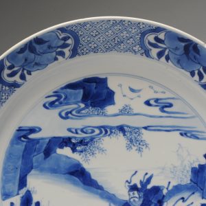 A Large Kangxi period Chinese Porcelain Blue white Plate Likui Chinese Story