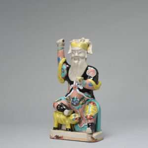 Antique 18th c Chinese Statue Porcelain Figure Chinese Military god of wealth