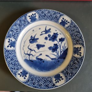 Kangxi period Antique Chinese Porcelain Blue and White Dish Ducks/Geese