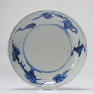 Kosometsuke Antique Chinese 17c Ming Dynasty Plate China Porcelain Crane