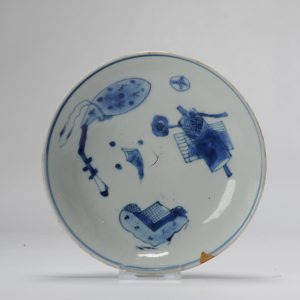 Kosometsuke Antique Chinese 17c Ming Dynasty Plate China Porcelain Bai Gu