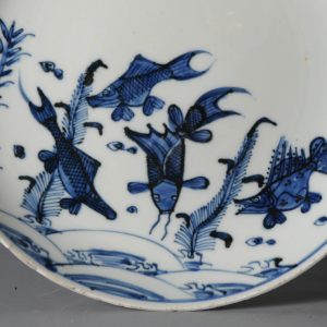 21.9CM Ca 1600-1640 Chinese Porcelain Ming Period Kosometsuke Dish FISH