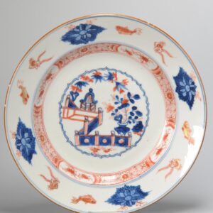 A Chinese Porcelain Kangxi period Imari Plate Dish Antique Rare scene FISH