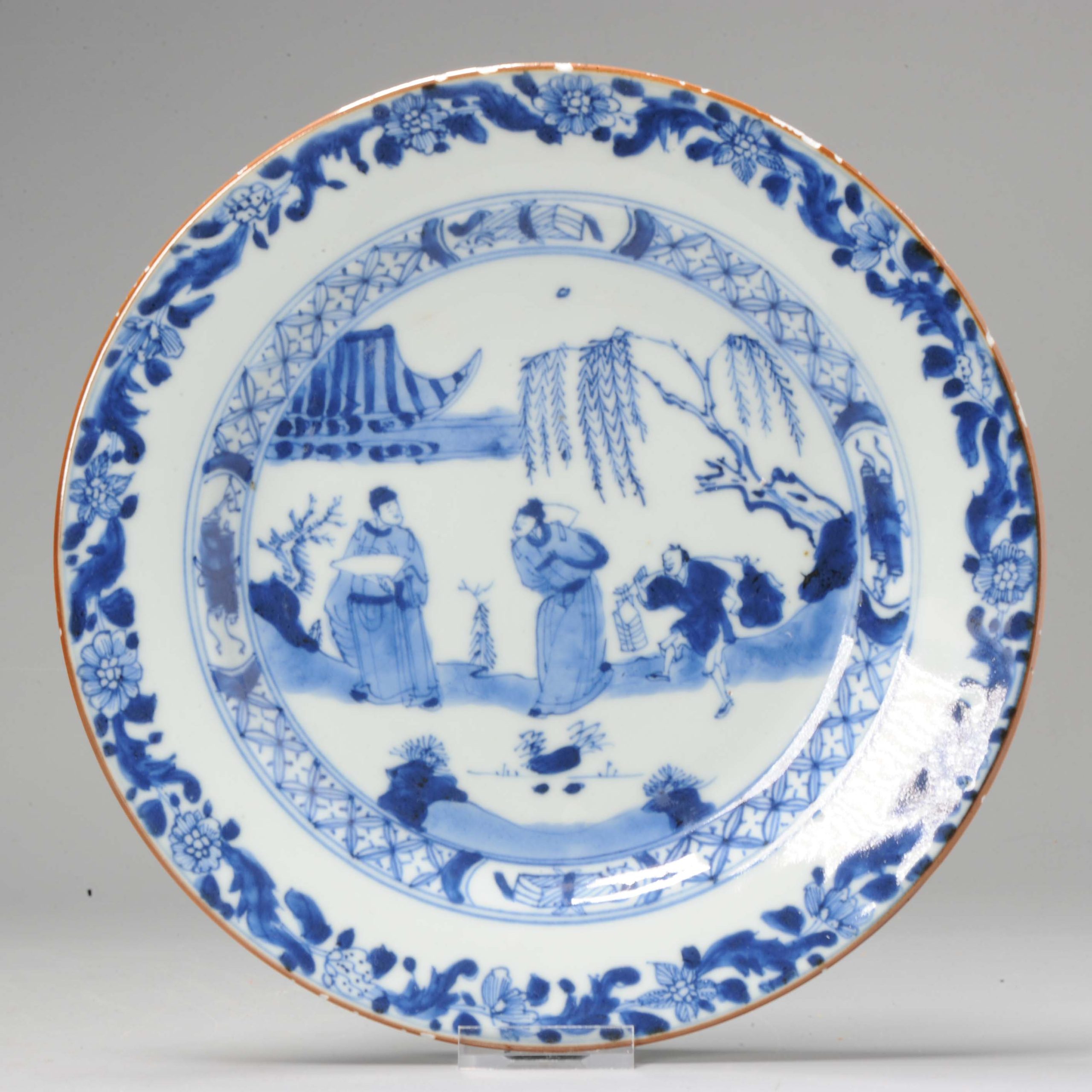A Rare Yongzheng period Chinese porcelain Plate with Figures landscape.