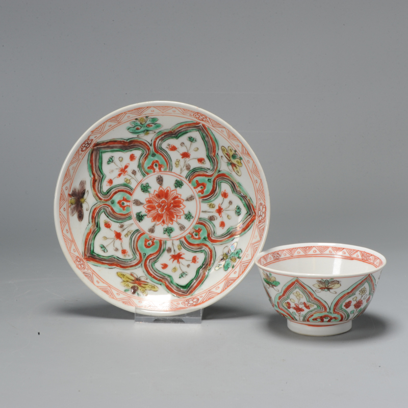 Antique  Famille Verte Kangxi period Tea Bowl SE Asia Chinese Porcelain