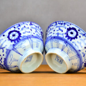 Nice PAIR Chinese/Japanese Porcelain Bowl Flowers Marked bottom